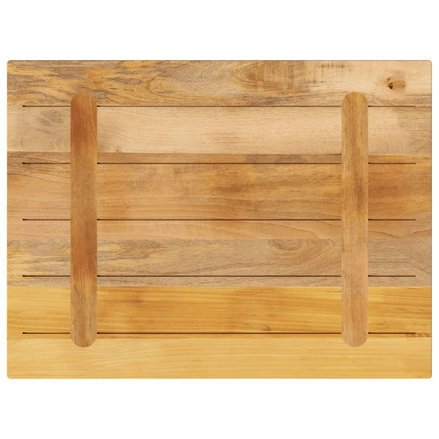 Tafelblad rechthoekig 90x60x2,5 cm massief ruw mangohout