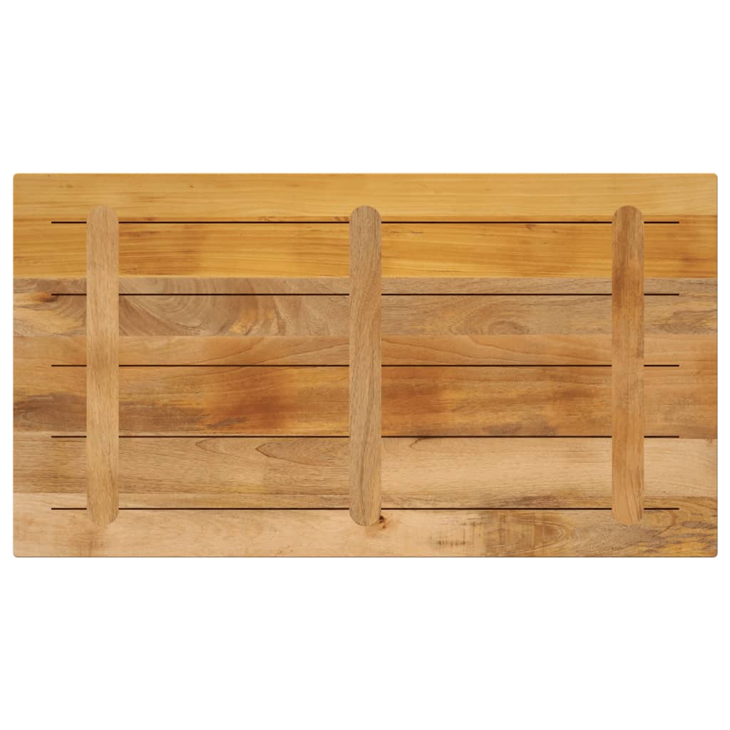 Tafelblad rechthoekig 100x60x1,5 cm massief ruw mangohout