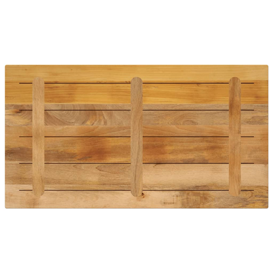 Tafelblad rechthoekig 100x60x1,5 cm massief ruw mangohout