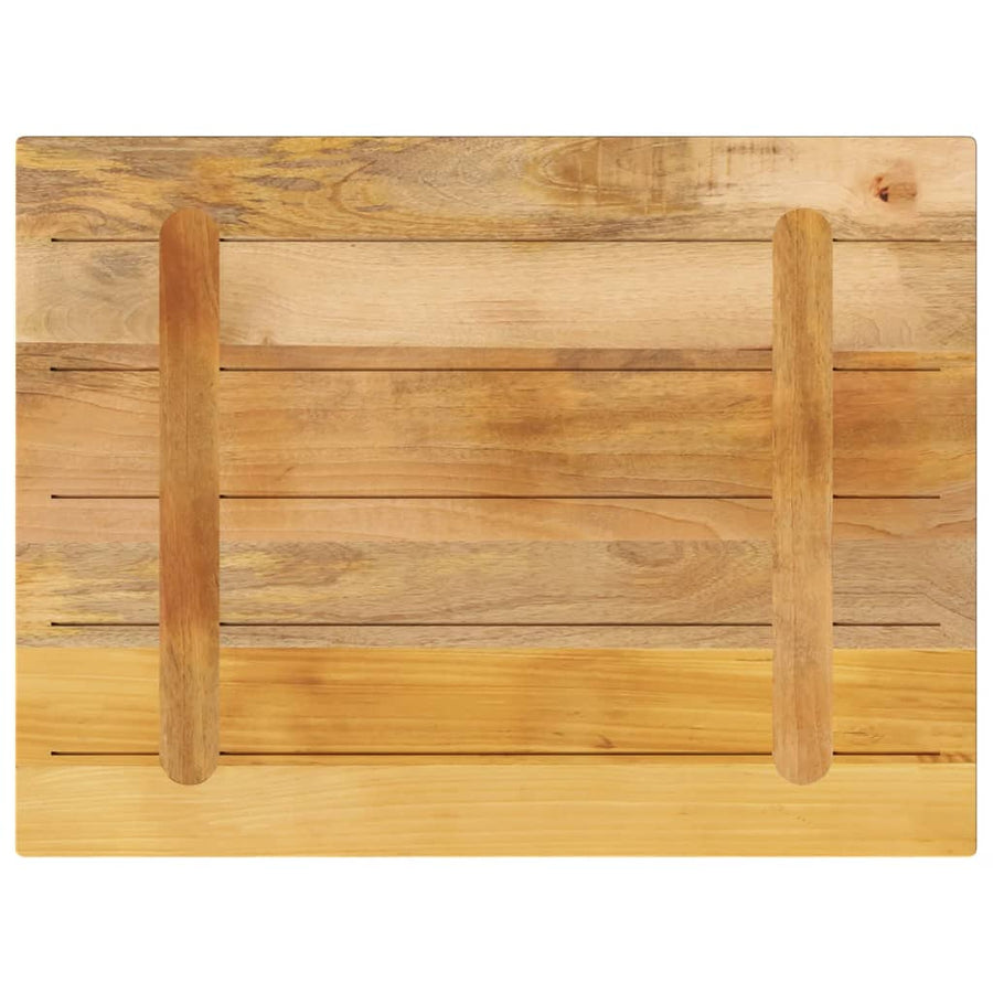 Tafelblad rechthoekig 90x70x2,5 cm massief ruw mangohout