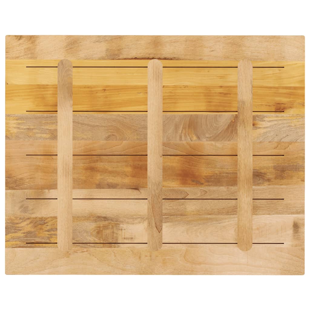 Tafelblad Rechthoekig 90X80X2,5 Cm Massief Ruw Mangohout Ruw Mangohout (Naturel) 25 mm 90 x 80 cm