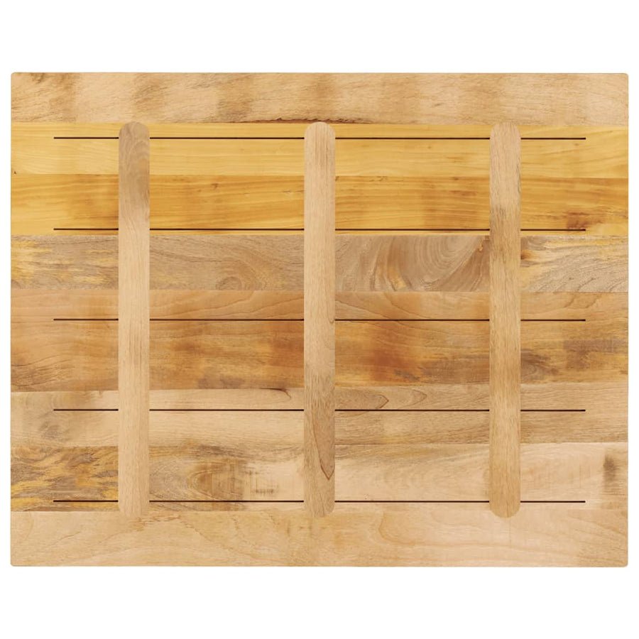 Tafelblad Rechthoekig 90X80X2,5 Cm Massief Ruw Mangohout Ruw Mangohout (Naturel) 25 mm 90 x 80 cm
