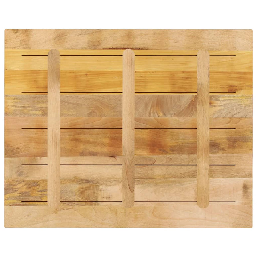 Tafelblad Rechthoekig 100X80X2,5 Cm Massief Ruw Mangohout Ruw Mangohout (Naturel) 25 mm 100 x 80 cm