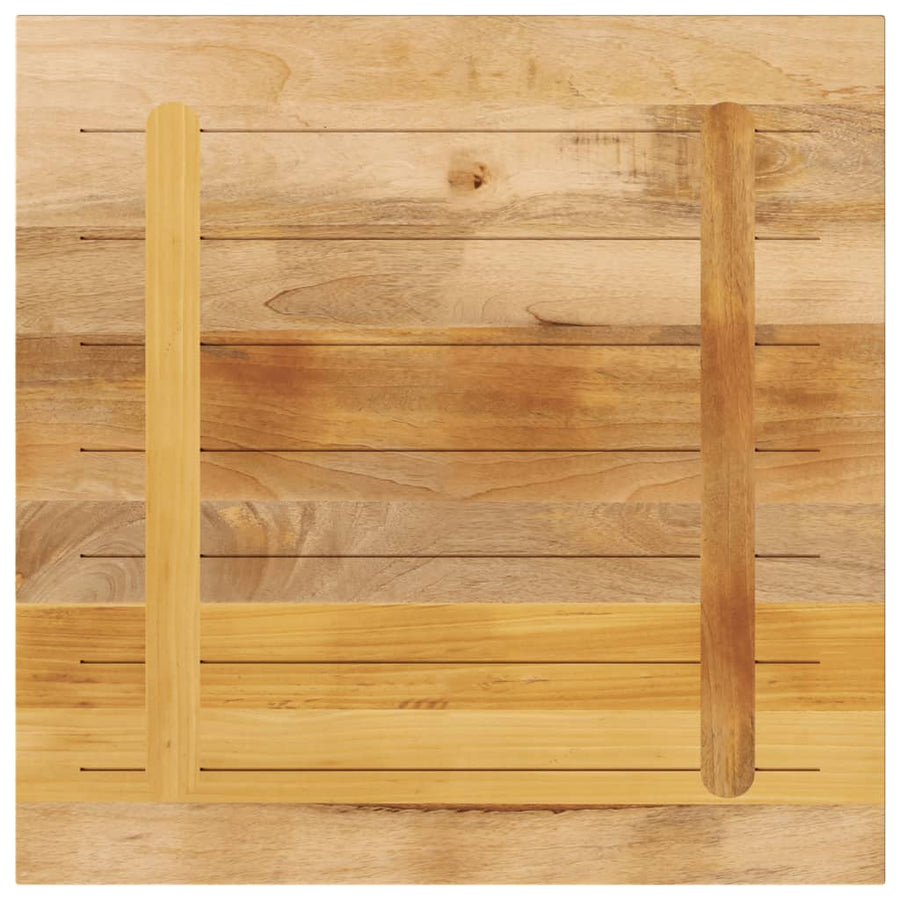 Tafelblad Vierkant 90X90X2,5 Cm Massief Ruw Mangohout Ruw Mangohout (Naturel) 25 mm 90 x 90 cm