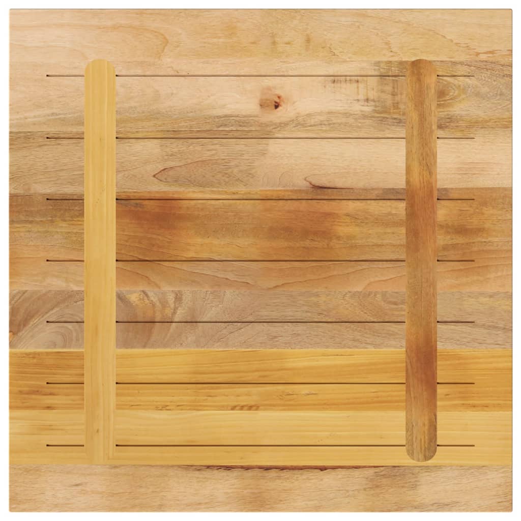 Tafelblad vierkant 80x80x3,8 cm massief ruw mangohout