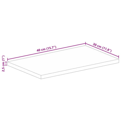 Tafelblad Rechthoekig 40X30X2,5 Cm Massief Mangohout Mangohout (Naturel) 25 mm 40 x 30 cm