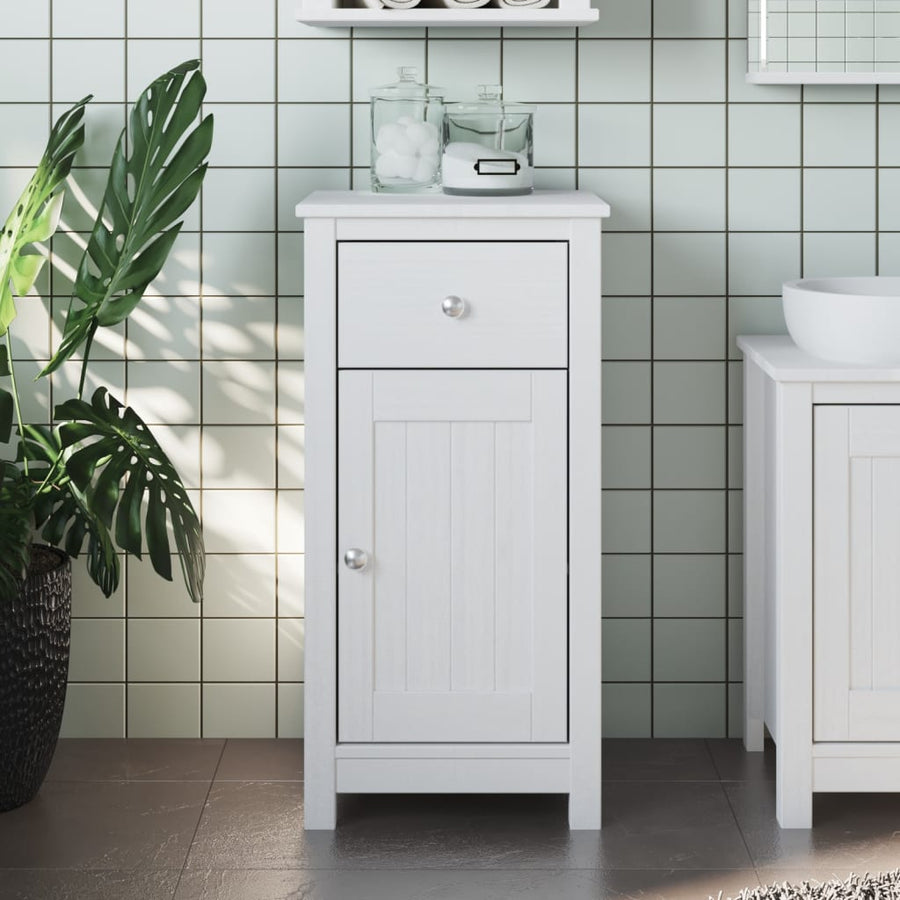 Badkamerkast Berg Massief Grenenhout 40 x 34 x 80 cm Wit