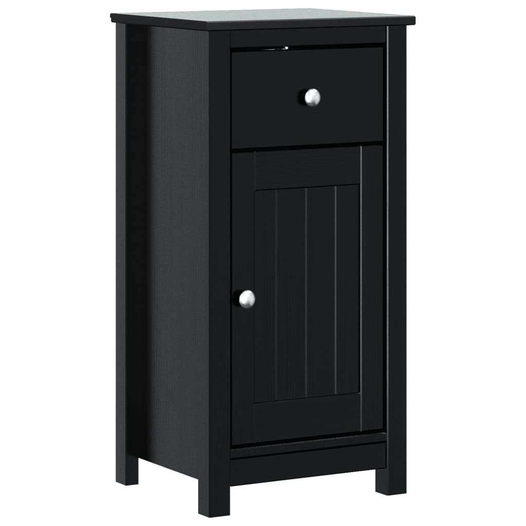 Badkamerkast Berg Massief Grenenhout 40 x 34 x 80 cm Zwart