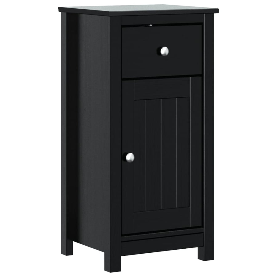 Badkamerkast Berg Massief Grenenhout 40 x 34 x 80 cm Zwart