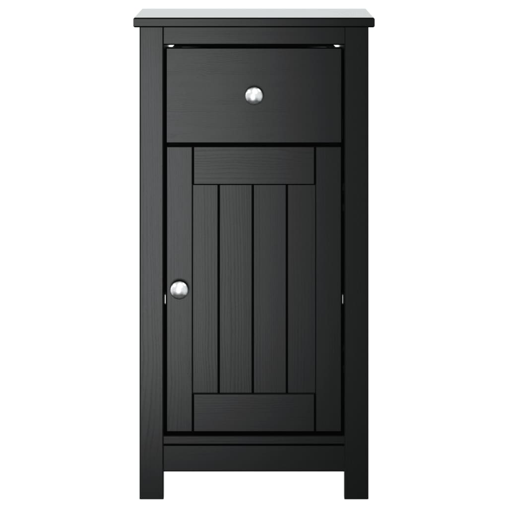 Badkamerkast Berg Massief Grenenhout 40 x 34 x 80 cm Zwart