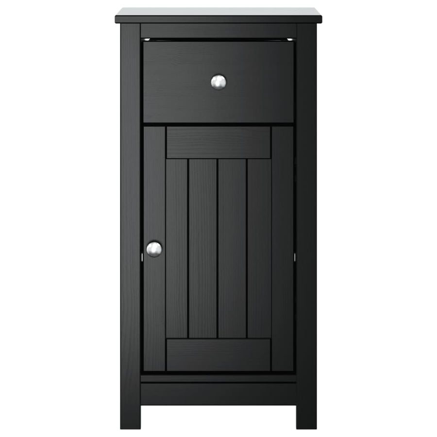 Badkamerkast Berg Massief Grenenhout 40 x 34 x 80 cm Zwart