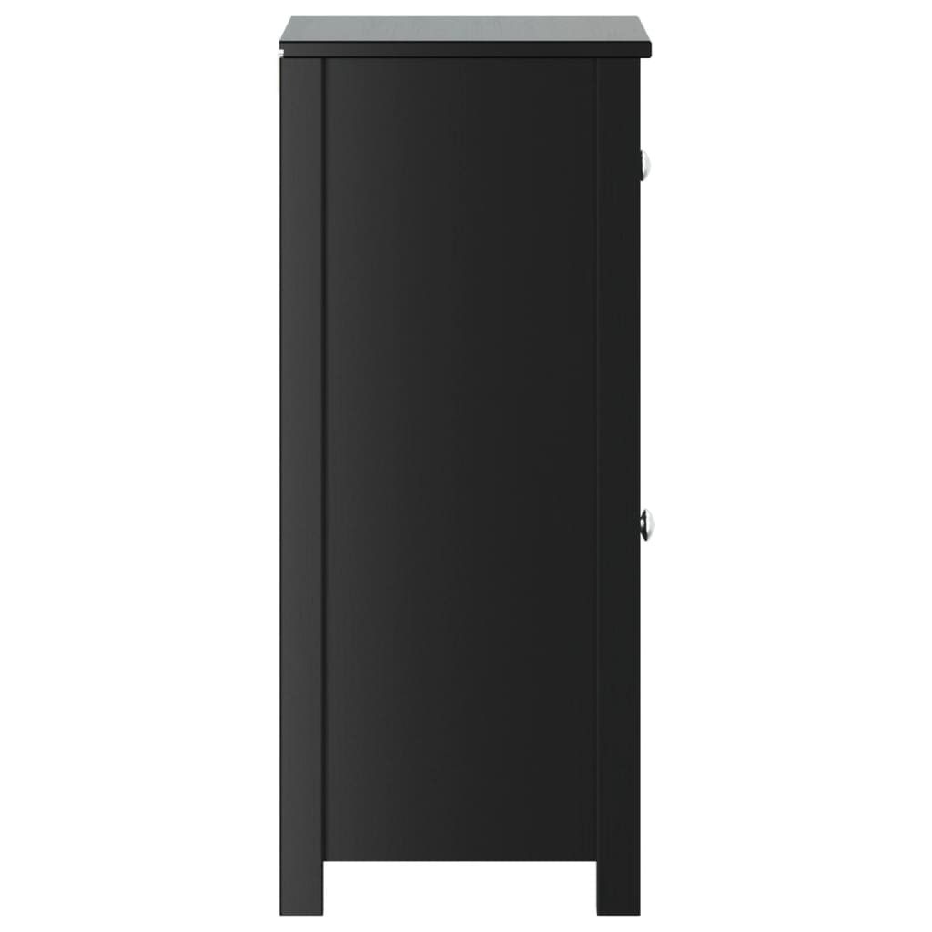 Badkamerkast Berg Massief Grenenhout 40 x 34 x 80 cm Zwart