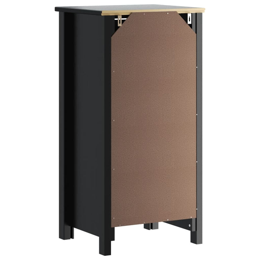 Badkamerkast Berg Massief Grenenhout 40 x 34 x 80 cm Zwart