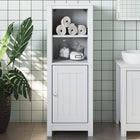 Badkamerkast 40x34x110 cm massief grenenhout wit