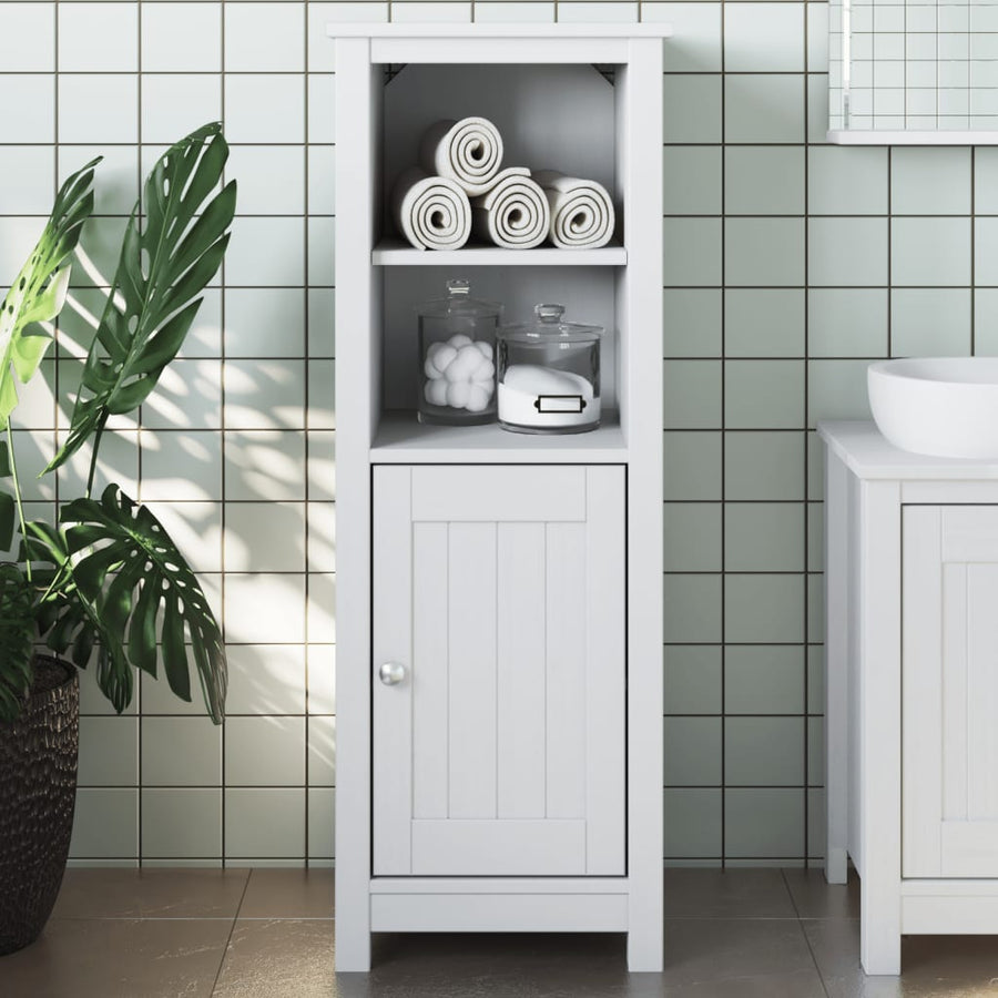 Badkamerkast Berg 40X34X110 Cm Massief Grenenhout Wit