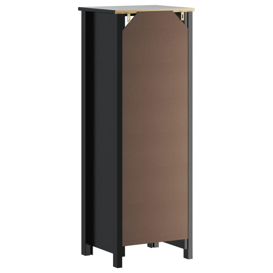 Badkamerkast Berg 40X34X110 Cm Massief Grenenhout Zwart