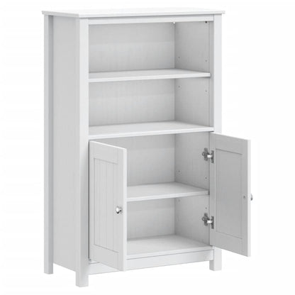 Badkamerkast Berg 69,5X34X110 Cm Massief Grenenhout Wit