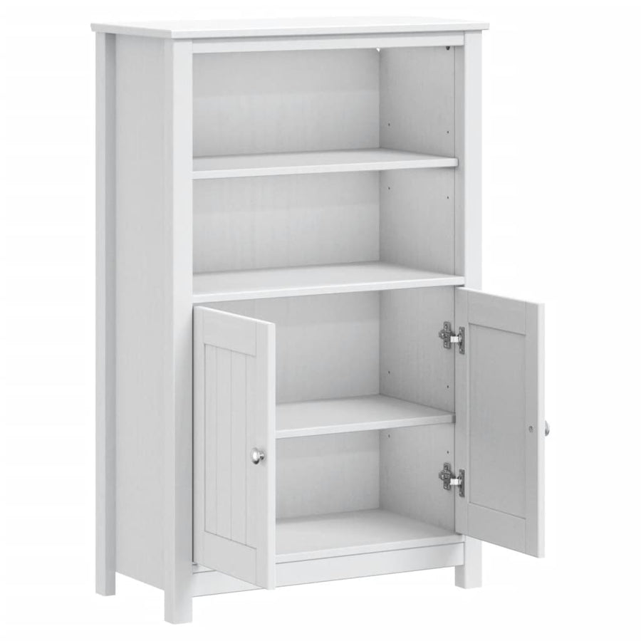 Badkamerkast Berg 69,5X34X110 Cm Massief Grenenhout Wit