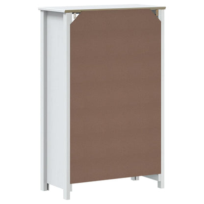 Badkamerkast Berg 69,5X34X110 Cm Massief Grenenhout Wit