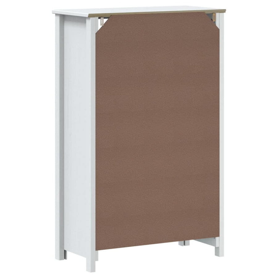 Badkamerkast Berg 69,5X34X110 Cm Massief Grenenhout Wit