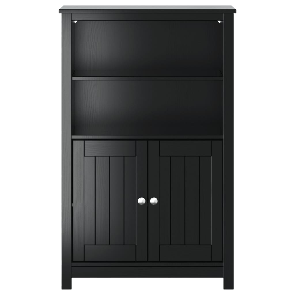 Badkamerkast Berg 69,5X34X110 Cm Massief Grenenhout 69.5 x 34 x 110 cm Zwart