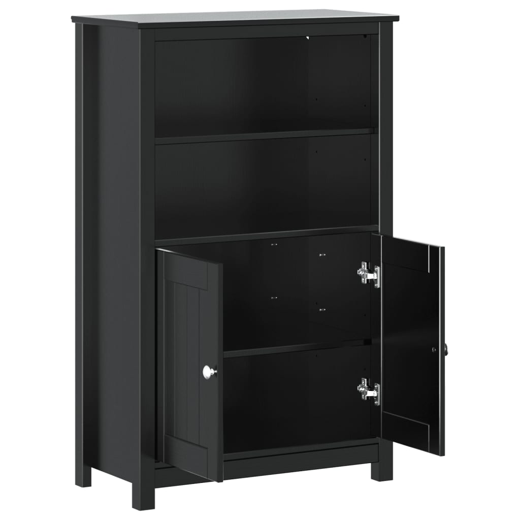 Badkamerkast Berg 69,5X34X110 Cm Massief Grenenhout 69.5 x 34 x 110 cm Zwart