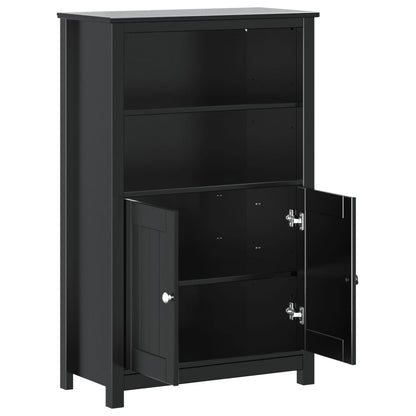 Badkamerkast Berg 69,5X34X110 Cm Massief Grenenhout 69.5 x 34 x 110 cm Zwart