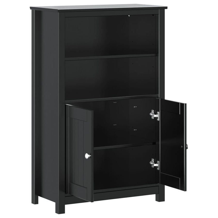 Badkamerkast Berg 69,5X34X110 Cm Massief Grenenhout 69.5 x 34 x 110 cm Zwart