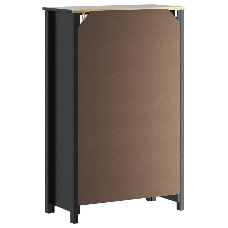 Badkamerkast Berg 69,5X34X110 Cm Massief Grenenhout 69.5 x 34 x 110 cm Zwart