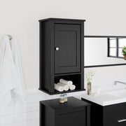 Badkamerkast massief grenenhout zwart 40x27x71,5 cm