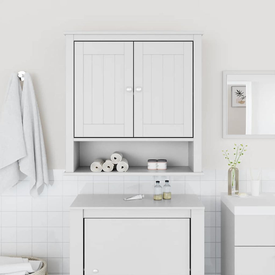 Badkamerkast BERG 69,5x27x71,5 cm massief grenenhout wit