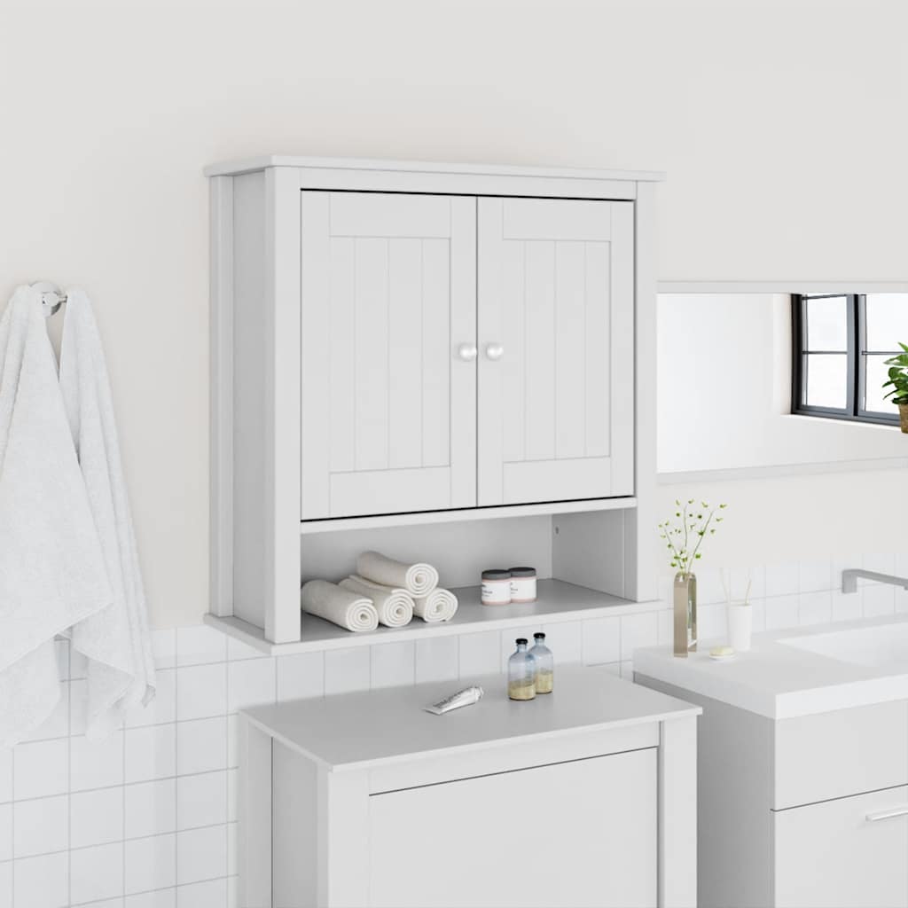 Badkamerkast BERG 69,5x27x71,5 cm massief grenenhout wit