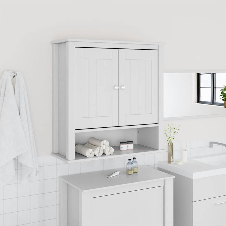 Badkamerkast BERG 69,5x27x71,5 cm massief grenenhout wit