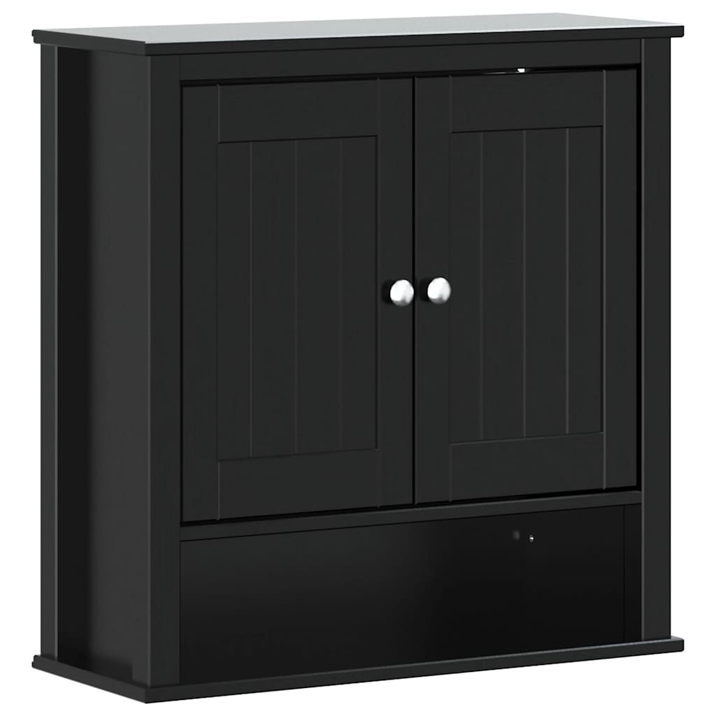 Badkamerkast Berg 69,5X27X71,5 Cm Massief Grenenhout Zwart 69.5 x 27 x 71.5 cm