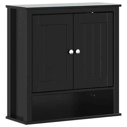 Badkamerkast Berg 69,5X27X71,5 Cm Massief Grenenhout Zwart 69.5 x 27 x 71.5 cm
