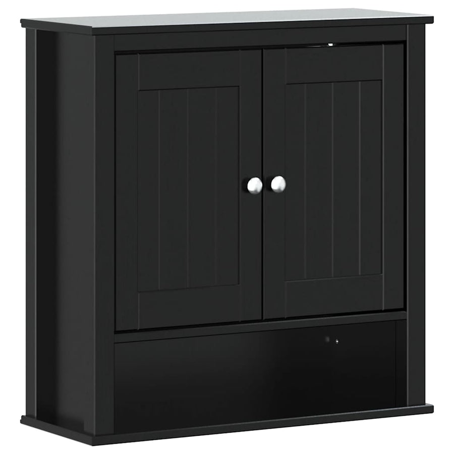 Badkamerkast Berg 69,5X27X71,5 Cm Massief Grenenhout Zwart 69.5 x 27 x 71.5 cm