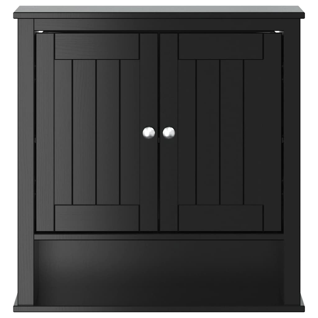 Badkamerkast Berg 69,5X27X71,5 Cm Massief Grenenhout Zwart 69.5 x 27 x 71.5 cm