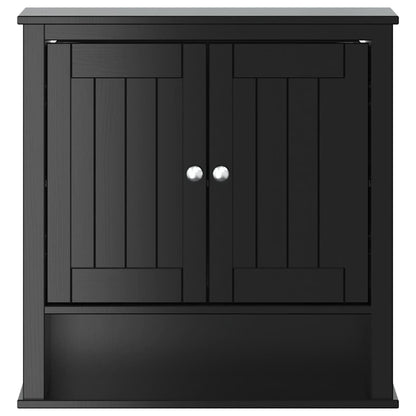 Badkamerkast Berg 69,5X27X71,5 Cm Massief Grenenhout Zwart 69.5 x 27 x 71.5 cm