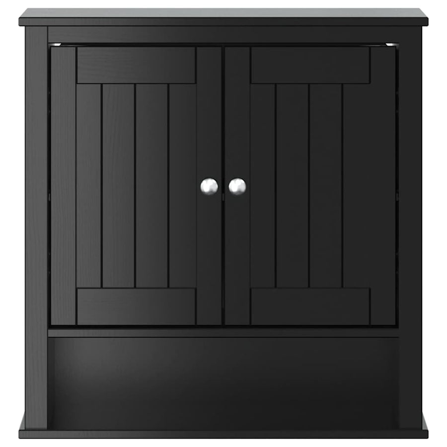 Badkamerkast Berg 69,5X27X71,5 Cm Massief Grenenhout Zwart 69.5 x 27 x 71.5 cm