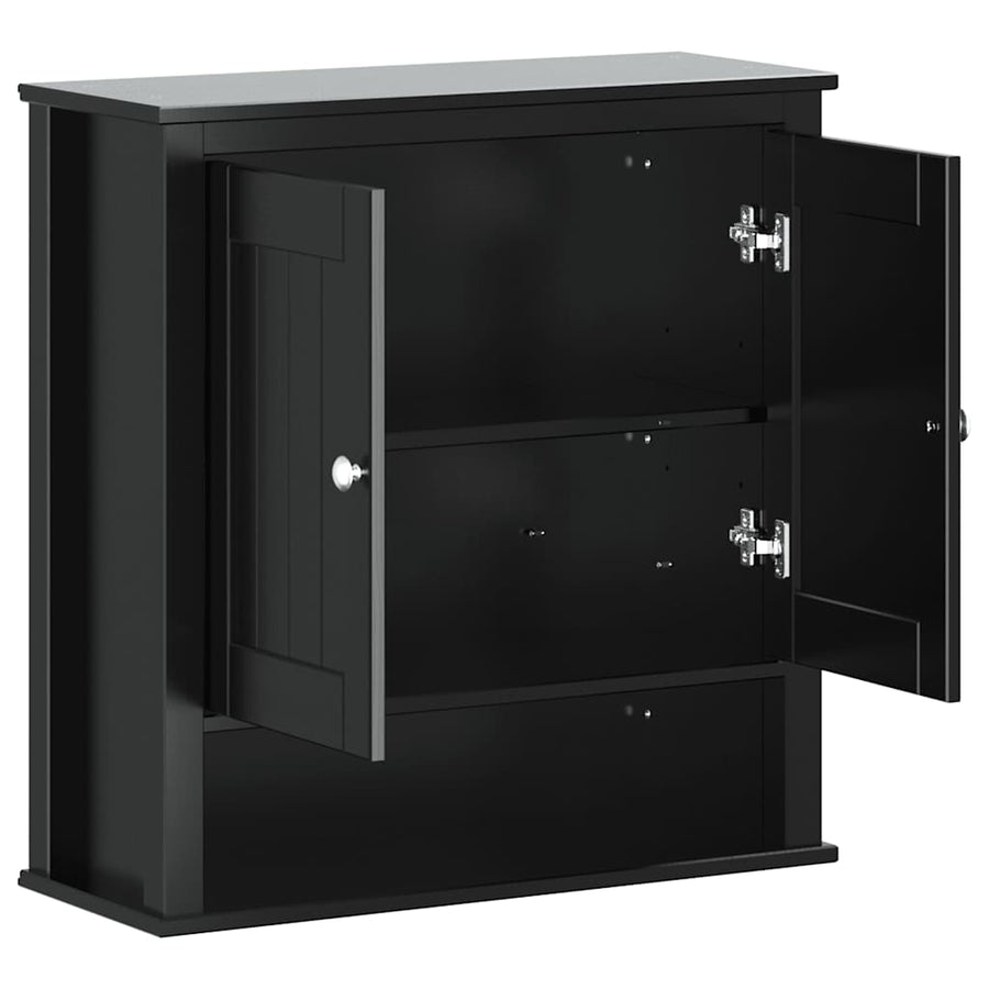 Badkamerkast Berg 69,5X27X71,5 Cm Massief Grenenhout Zwart 69.5 x 27 x 71.5 cm