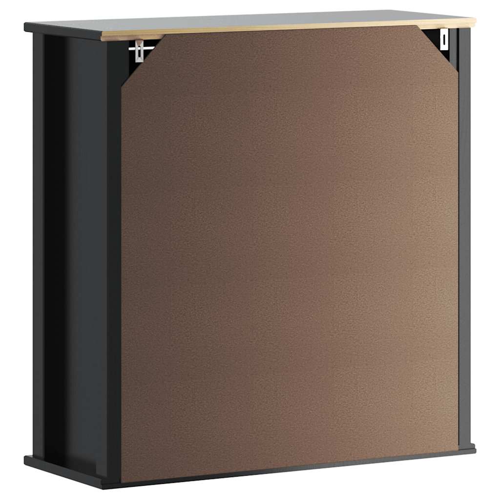 Badkamerkast Berg 69,5X27X71,5 Cm Massief Grenenhout Zwart 69.5 x 27 x 71.5 cm