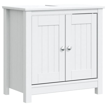 Wastafelkast Berg 60X34X59 Cm Massief Grenenhout Wit