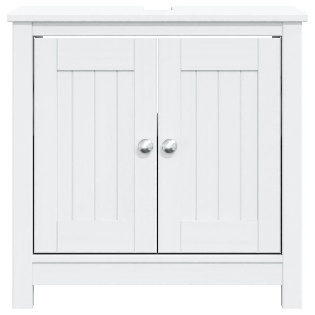 Wastafelkast Berg 60X34X59 Cm Massief Grenenhout Wit
