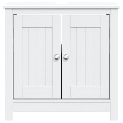 Wastafelkast Berg 60X34X59 Cm Massief Grenenhout Wit