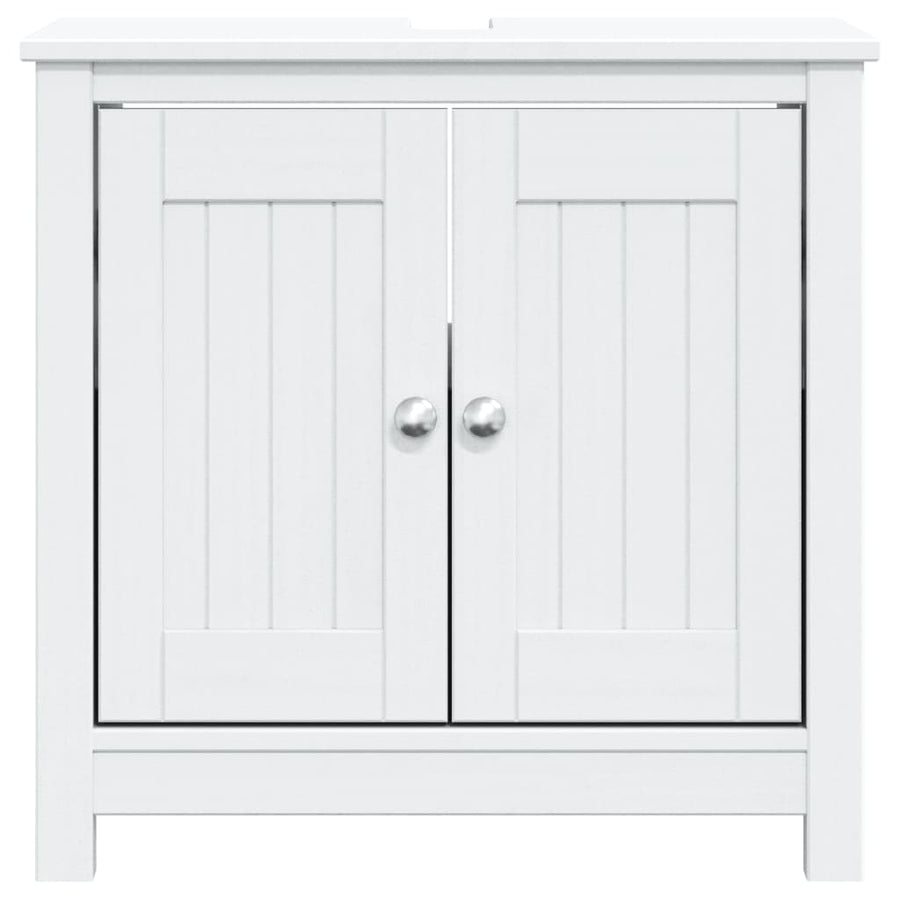 Wastafelkast Berg 60X34X59 Cm Massief Grenenhout Wit