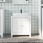Wastafelkast 60x34x59 cm massief grenenhout wit