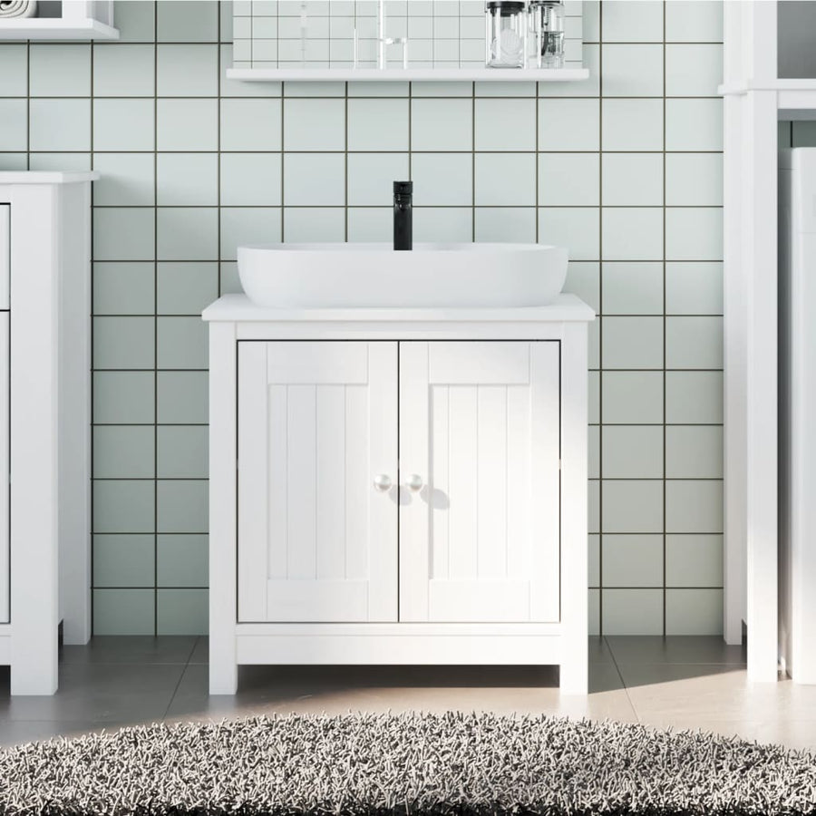 Wastafelkast Berg 60X34X59 Cm Massief Grenenhout Wit