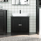 Bathroom cabinet BERG 60x34x59 cm solid pine black