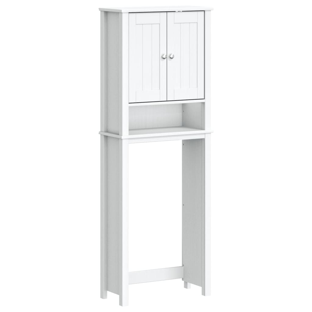 Toiletmeubel Berg 60X27X64,5 Cm Massief Hout 60 x 27 x 164.5 cm Wit