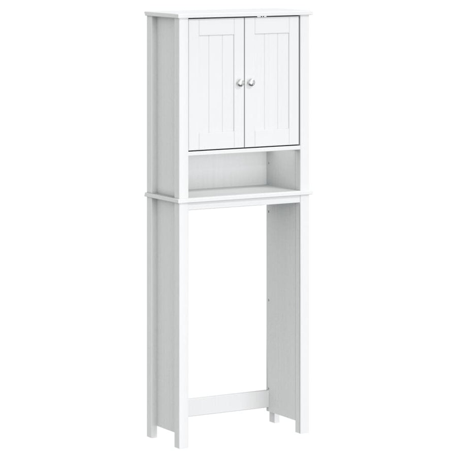 Toiletmeubel Berg 60X27X64,5 Cm Massief Hout 60 x 27 x 164.5 cm Wit